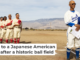 In a 2024 exhibition game at Manzanar, players – many of them descendants of internment camp detainees – donned custom 1940s-style uniforms. Aaron Rapoport, CC BY-SA